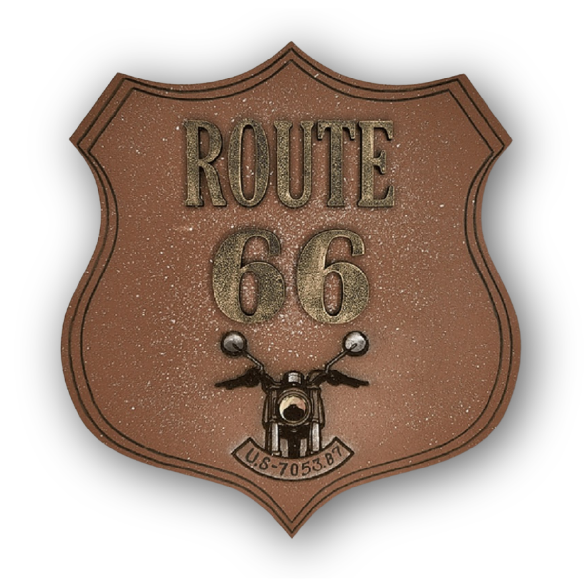 3D Wooden Vintage Rustic Route 66 Wall Art-Brown & Copper