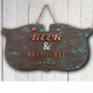 Curved Shaped Beer & Bull Shit Area Rustic Sign Board