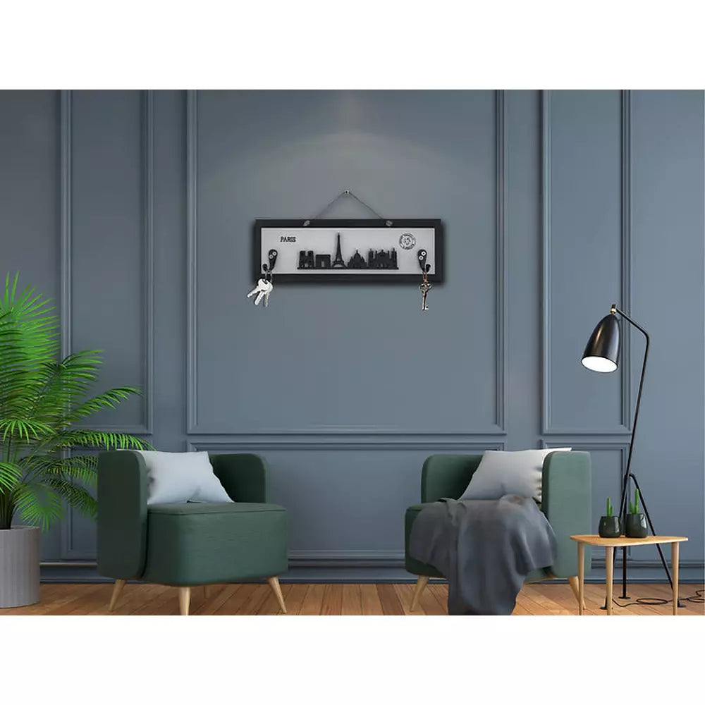 Paris Skyline Wall Décor With 2 Key Holders