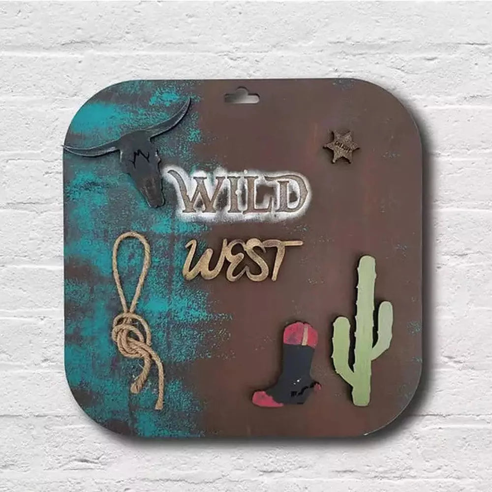 Wild West Farmhouse Theme Wooden Wall Home Décor Art