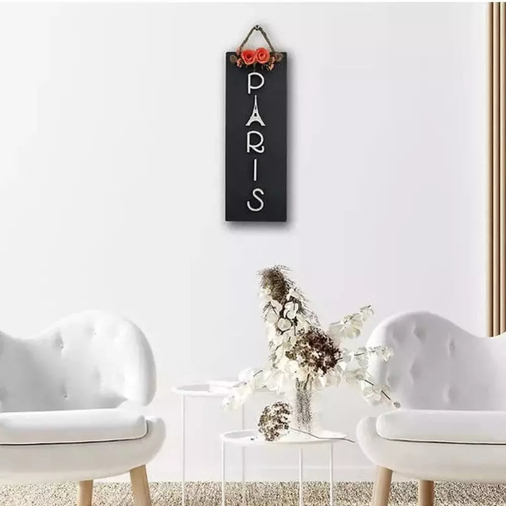 3D Wooden Paris Wall Decor Art-Black