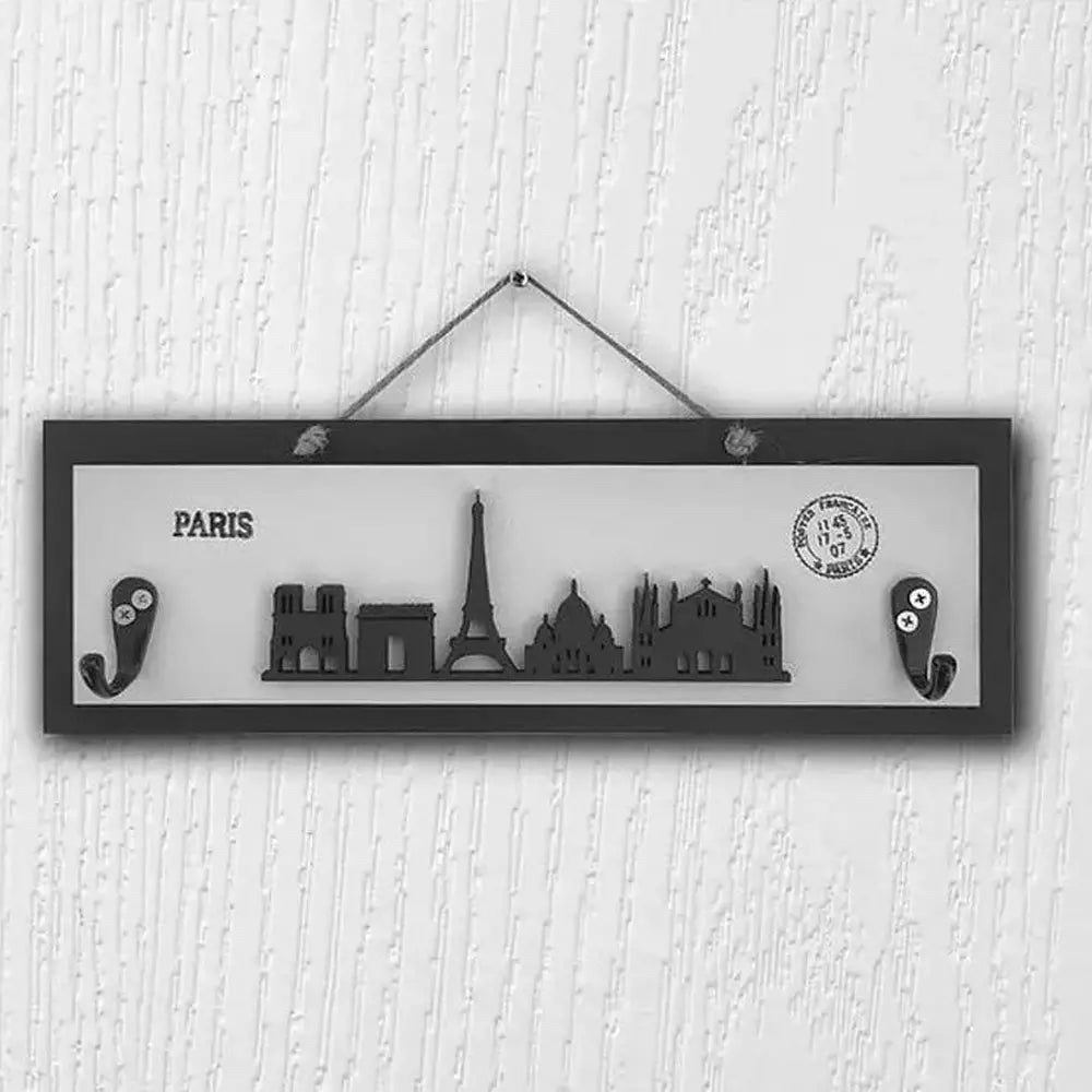 Paris Skyline Wall Décor With 2 Key Holders