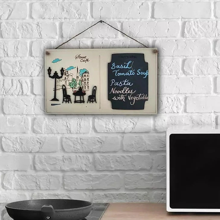 French Street Café Wall Décor with Chalk Board For Menu & Notes