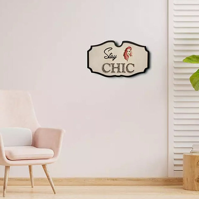3D Wooden Framed Stay Chic Wall Décor Art For Personalization