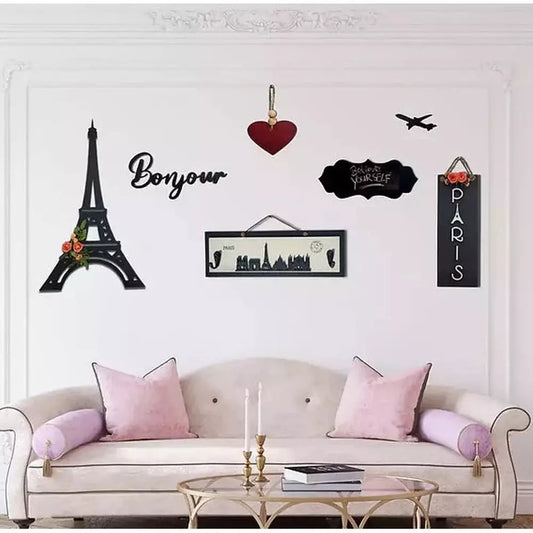 3D Wooden Paris Gallery Wall Art Set of 7