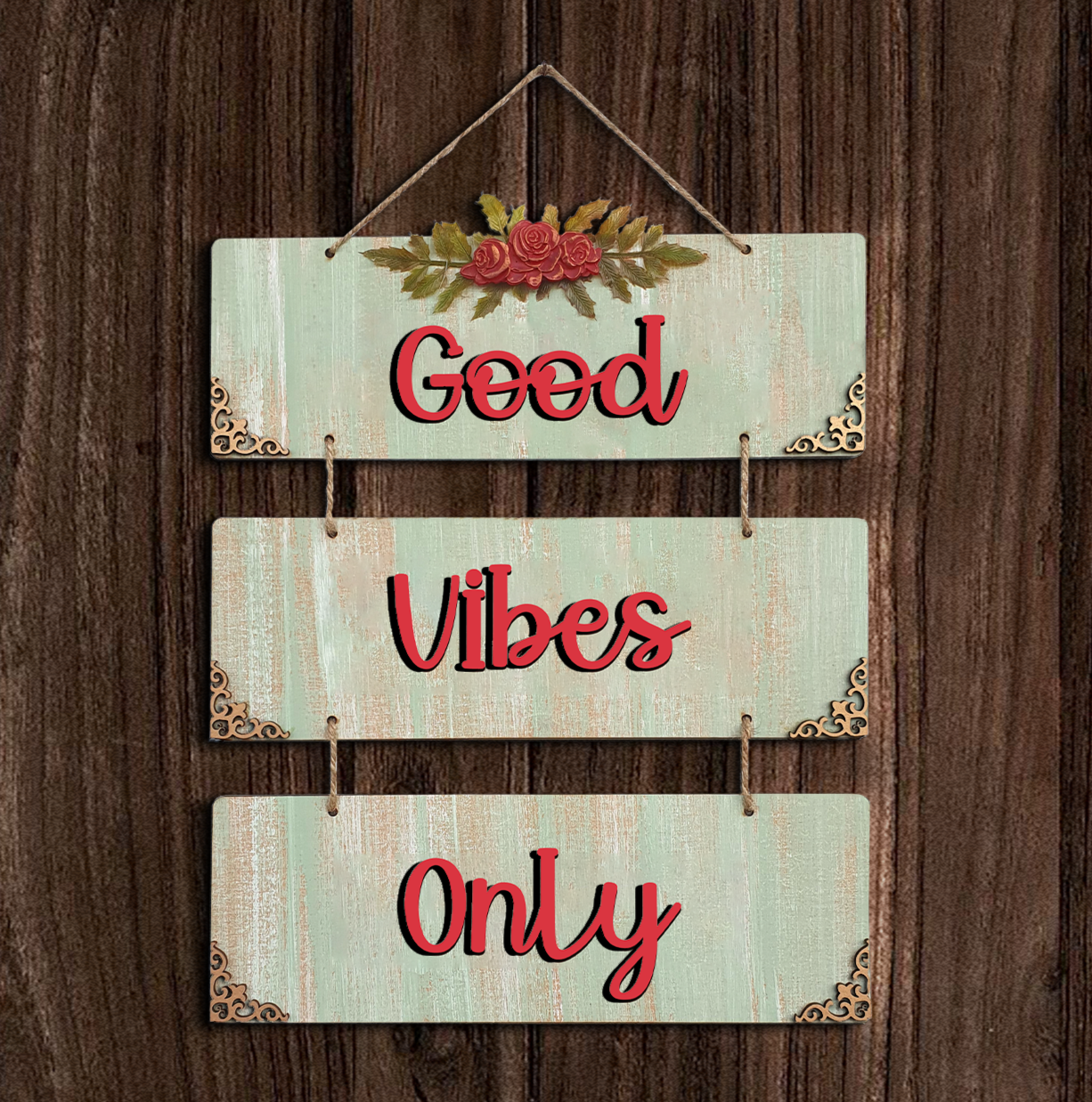 Good Vibes Only 3 Layer Decorative Wall Art