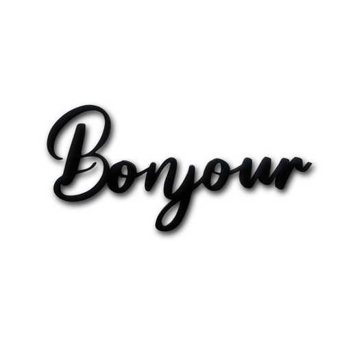 Bonjour 3D Laser Cut Letters Designer Wall Art