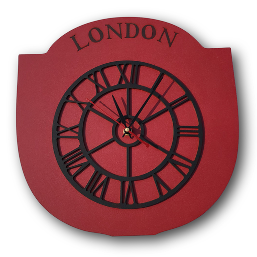 London Style Silent Wall Clock-Deep Red