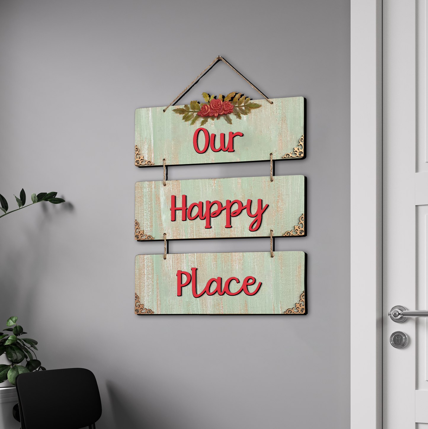 Thankful Grateful Blessed 3 Layer Decorative Wall Art