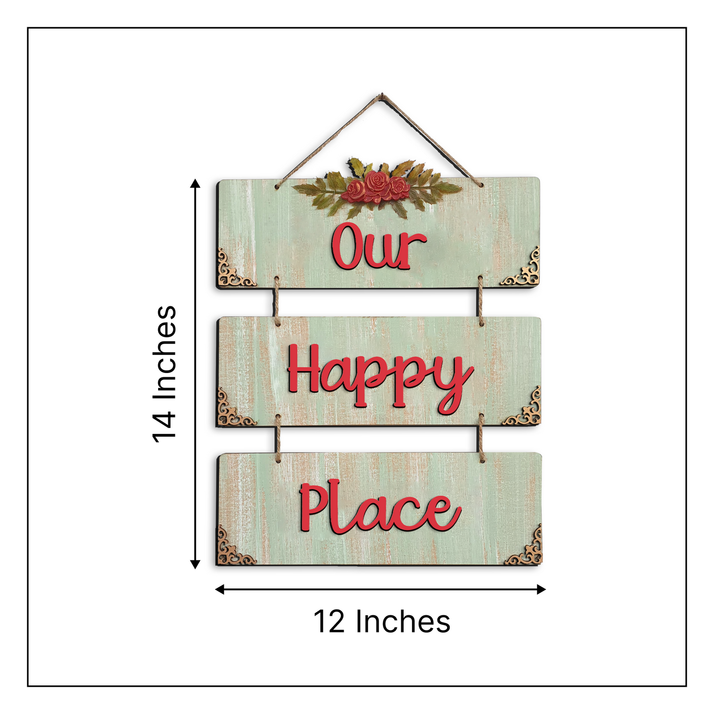 Thankful Grateful Blessed 3 Layer Decorative Wall Art