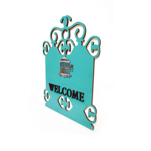Welcome Wooden 3D Vintage Pattern Grill Home Decor Art