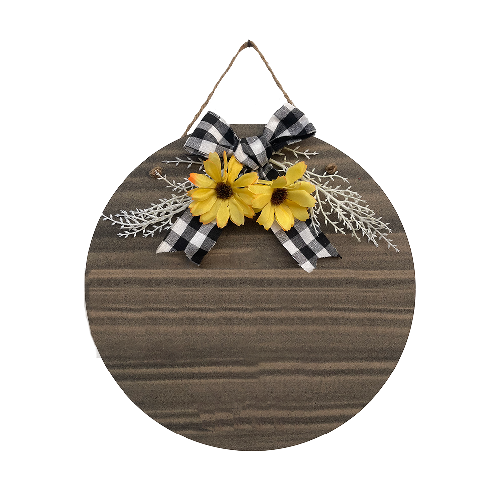 Couple With Sunflower Nameplate Hanging Home Décor 12 Inches
