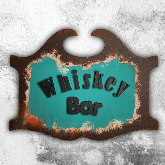Vintage Whiskey Bar Wooden Wall Art