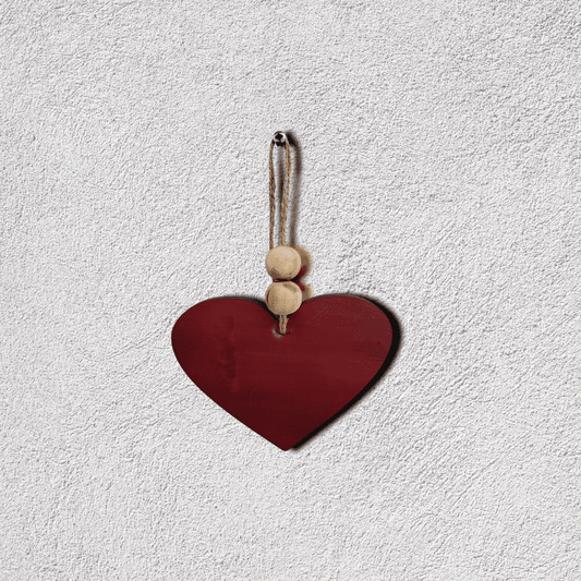 Small Red Heart Hanging Art With Balls