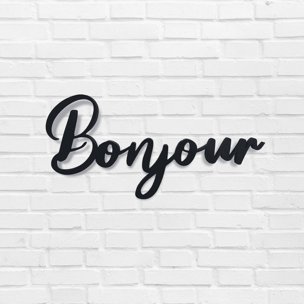 Bonjour 3D Laser Cut Letters Designer Wall Art