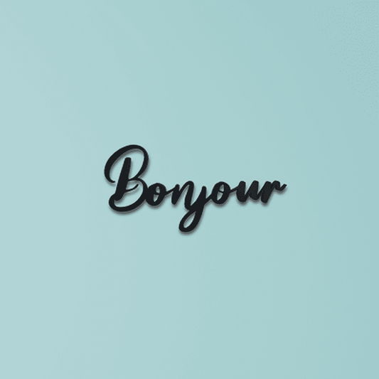 Bonjour 3D Laser Cut Letters Designer Wall Art