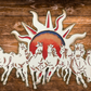 7 Horses With Rising Sun Vaastu Wall Art in Ivory and Orange