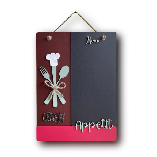 Bon Appetite Designer Kitchen Chalk Board With Hanging