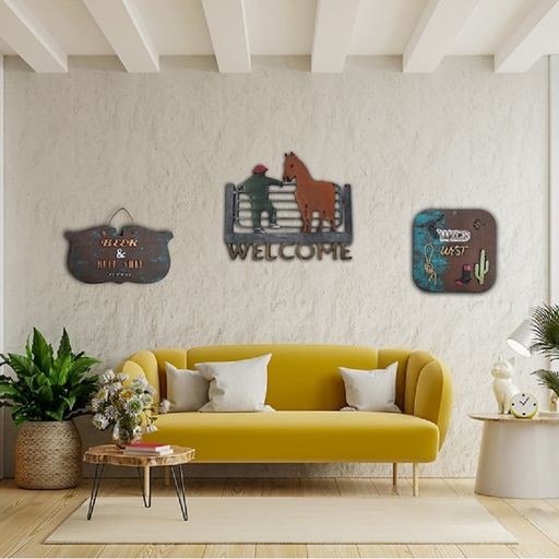 Rustic FarmHouse Theme Wooden Wall Art Set of 3